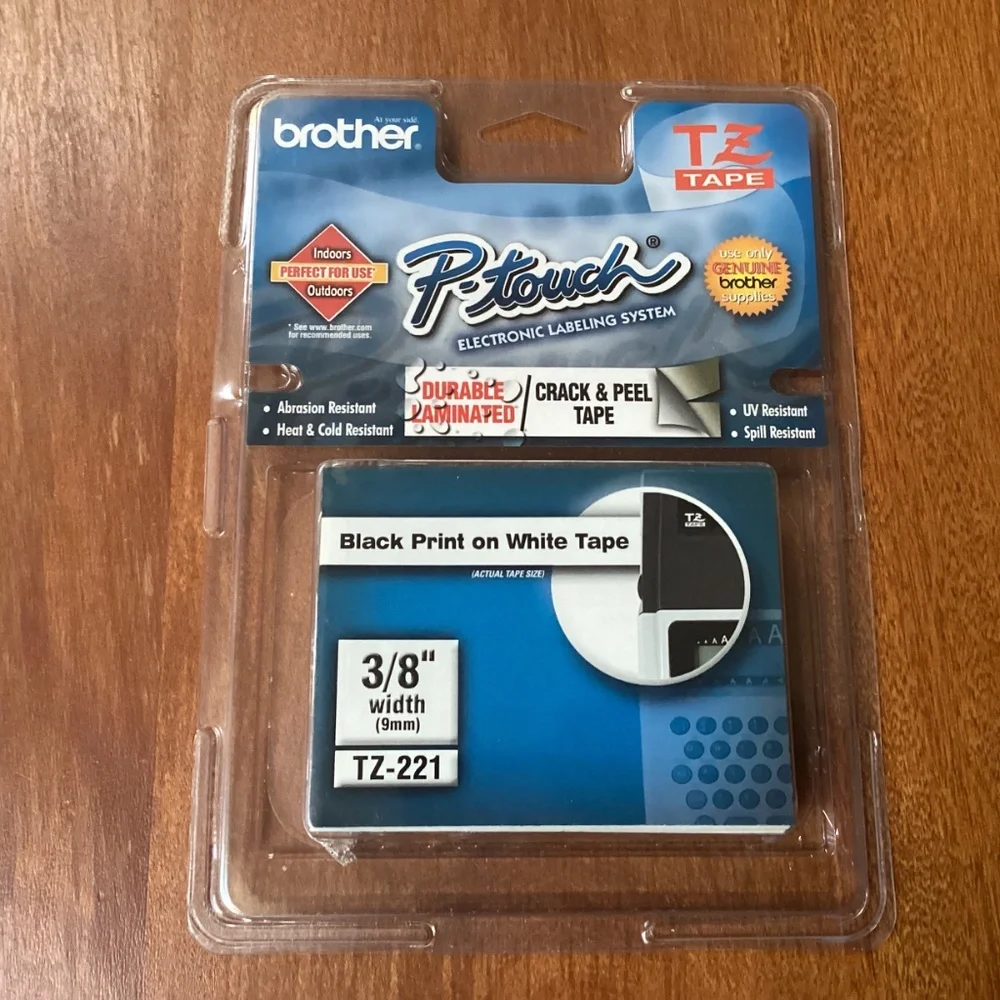 Brother TZ-121 P-touch Electronic Labeling System Tape 3/8” width (9mm)